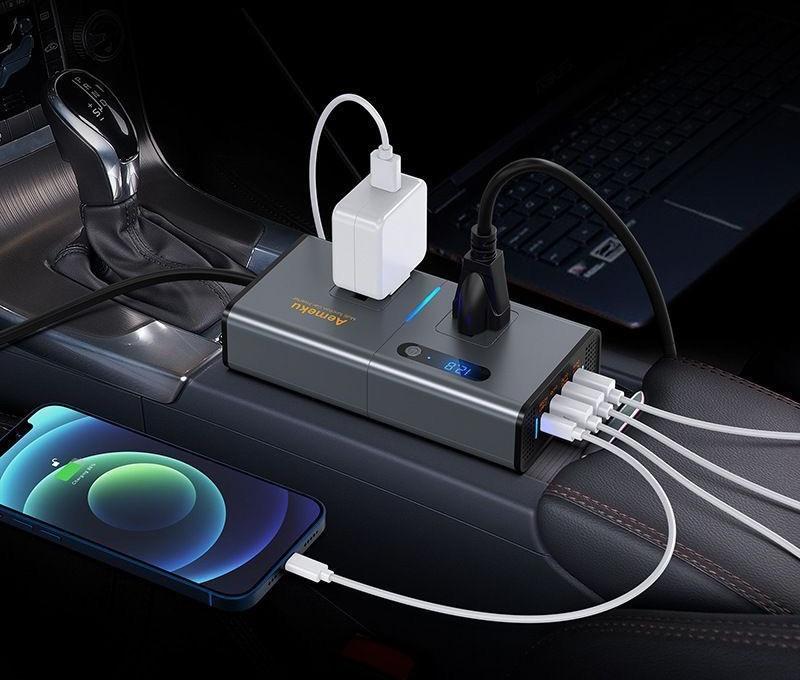 ⚡ INVERSOR DE CORRIENTE 300W - 4 Puertos USB + 2 Tomas AC