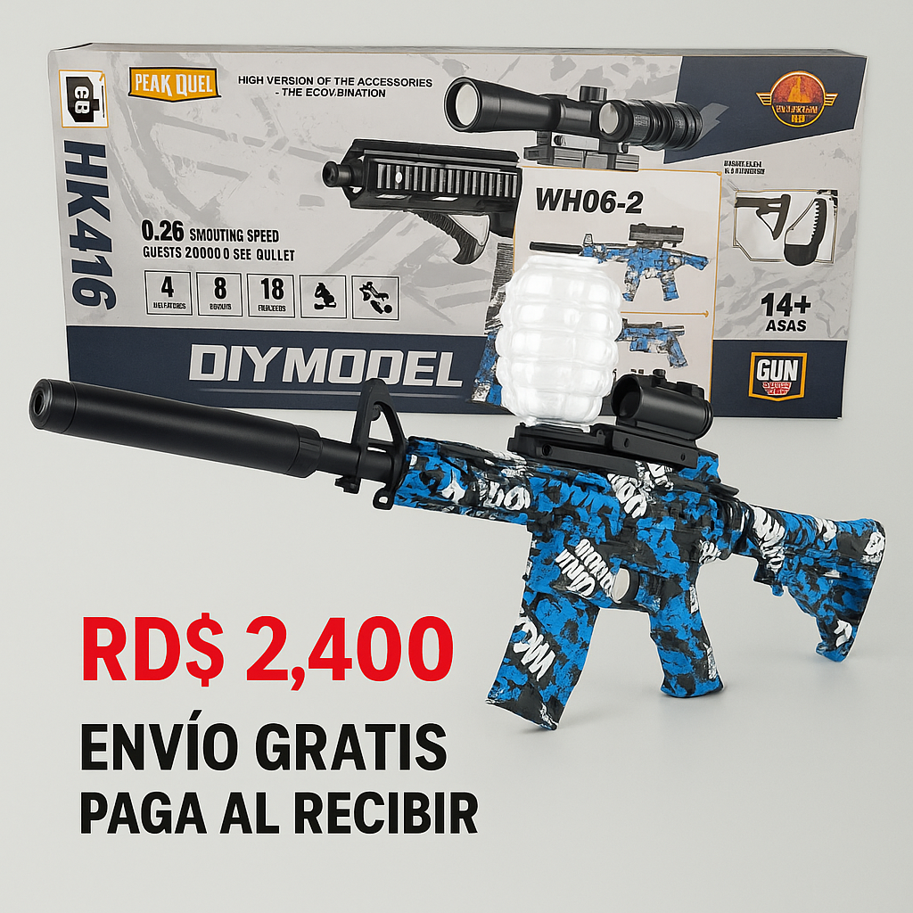 RIFLE GEL BLASTER EDICIÓN ESPECIAL GRAFITI + 2 PAQUETES HIDROGEL