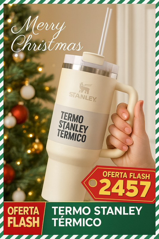 🔥 TERMO STANLEY TÉRMICO COLOR CREMA - Mantén tu Bebida Perfecta