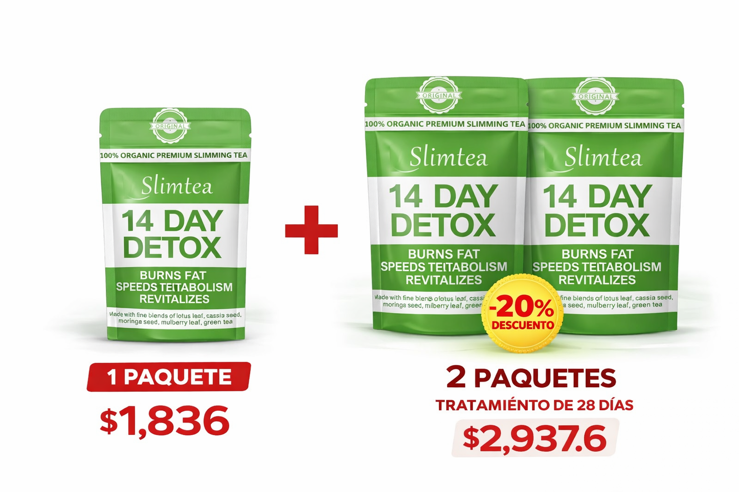 Slimtea 14 Day Detox – Desinflama y Limpia tu Cuerpo Naturalmente
