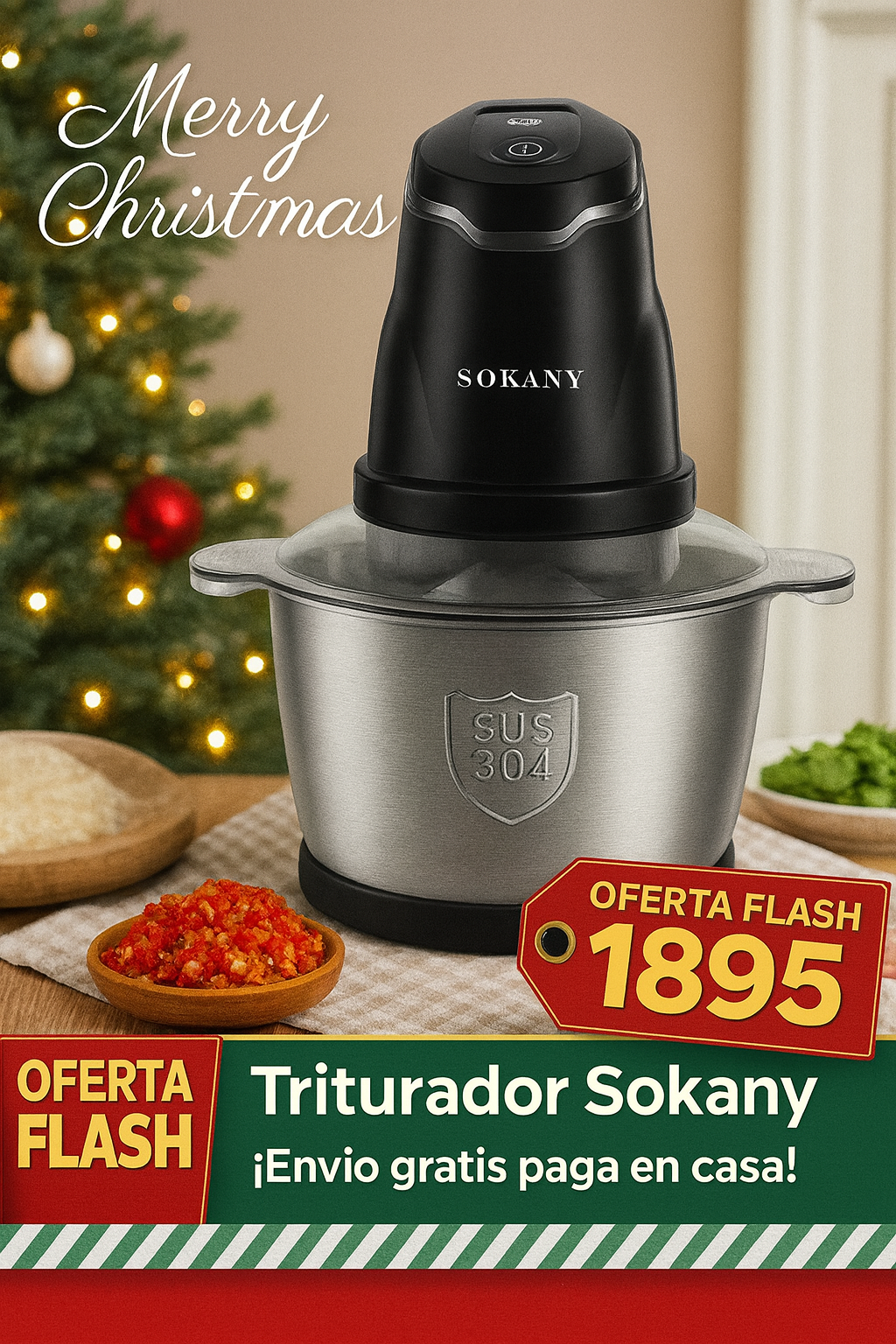 Trituradora de Alimentos SOKANY SK-7020 Premium - 400W |