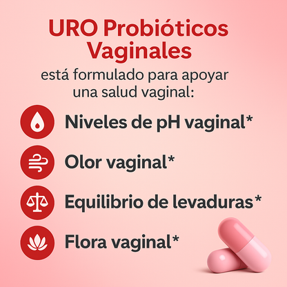 💗 URO VAGINAL PROBIOTICS 60 Cápsulas - Salud Íntima Femenina y Equilibrio del pH
