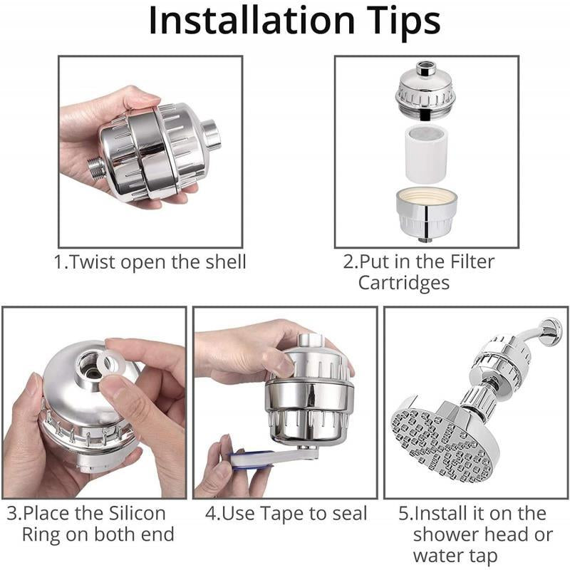 💧 CABEZAL DE DUCHA DE 10 A 25 CAPAS - FILTRO PURIFICADOR 💙