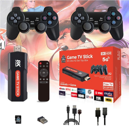 Game TV Stick 8K Pro - Consola Retro con Miles de Juegos + 2 Controles