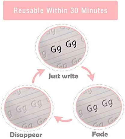 4 Cuadernos de Caligrafía Mágica - Set Reutilizable para Niños